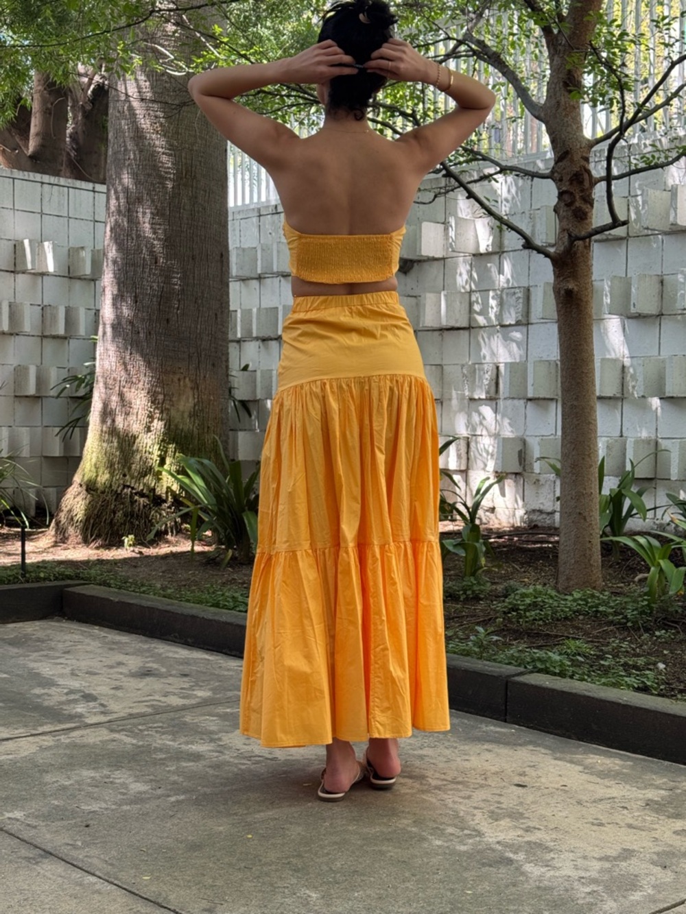 Bandeau top and maxi skirt set